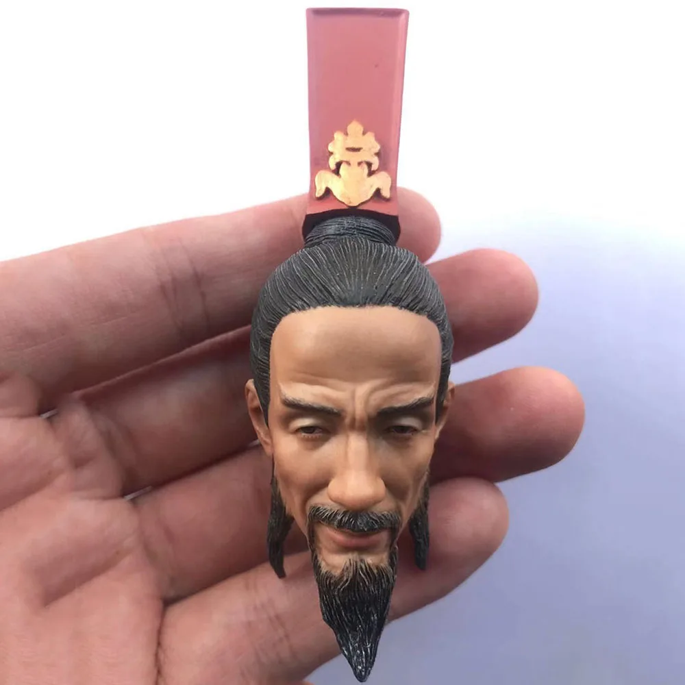 

In Stock 1/6 Scale Male Ancient Soldier Sima Yi Head Scuplt Carved Model for 12'' Body Accessory