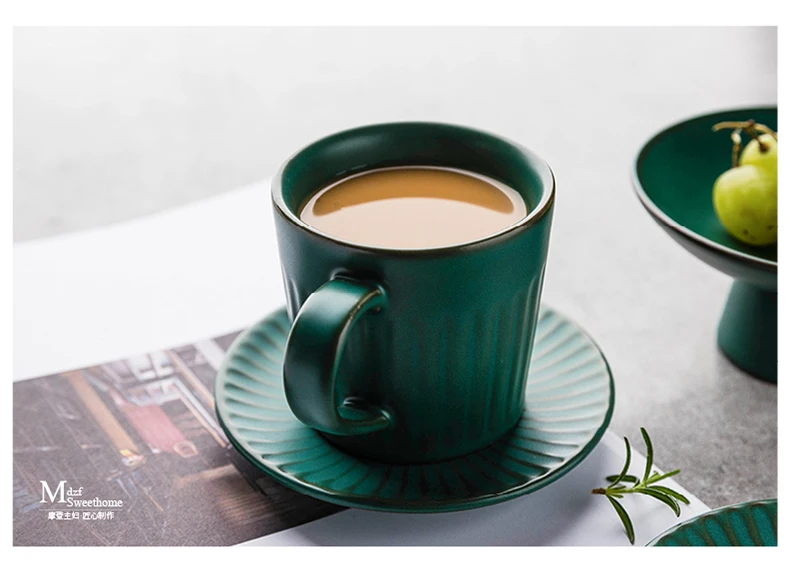 Винтажная фарфоровая кофейная чашка в комплекте европейские креативные высокие