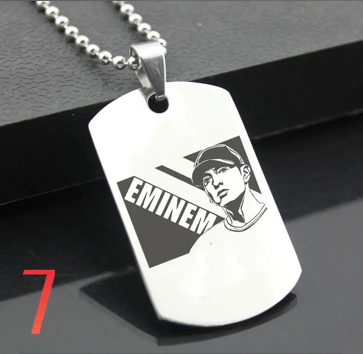 Зеленый Eminem XH01 классический брелок из нержавеющей стали модные гравировальные бирки стальная подвеска-открытка для ожерелья - Цвет: Зеленый