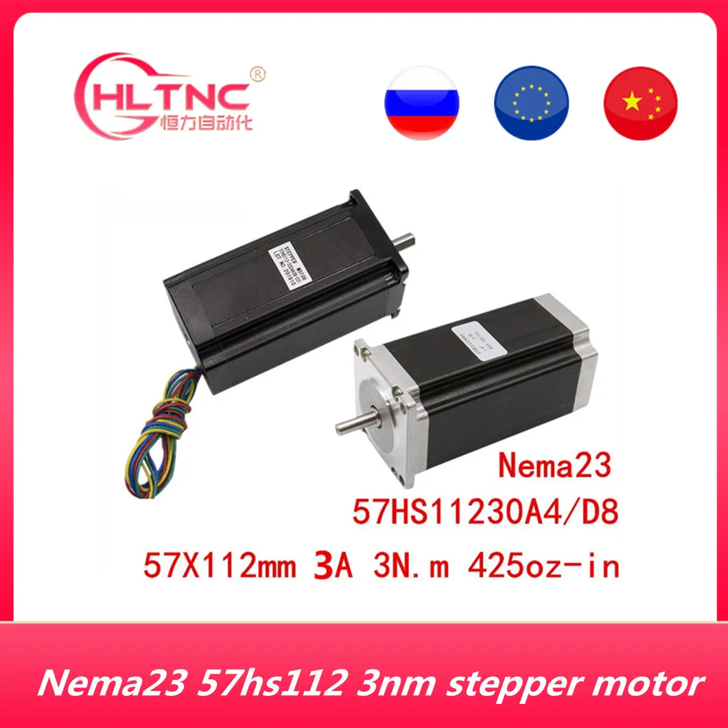 

1pcs Nema 23 Stepper Motor 57HS 57X112 3A 3N.m 4-lead motor 112mm 425oz-in for 3D printer for CNC engraving milling machine