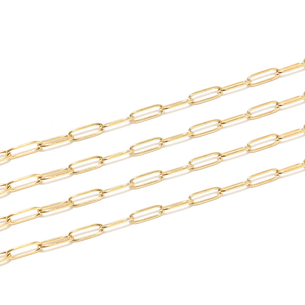 Цепочки Rolo овальной формы из нержавеющей стали длина 1 м ширина 4 мм новейший
