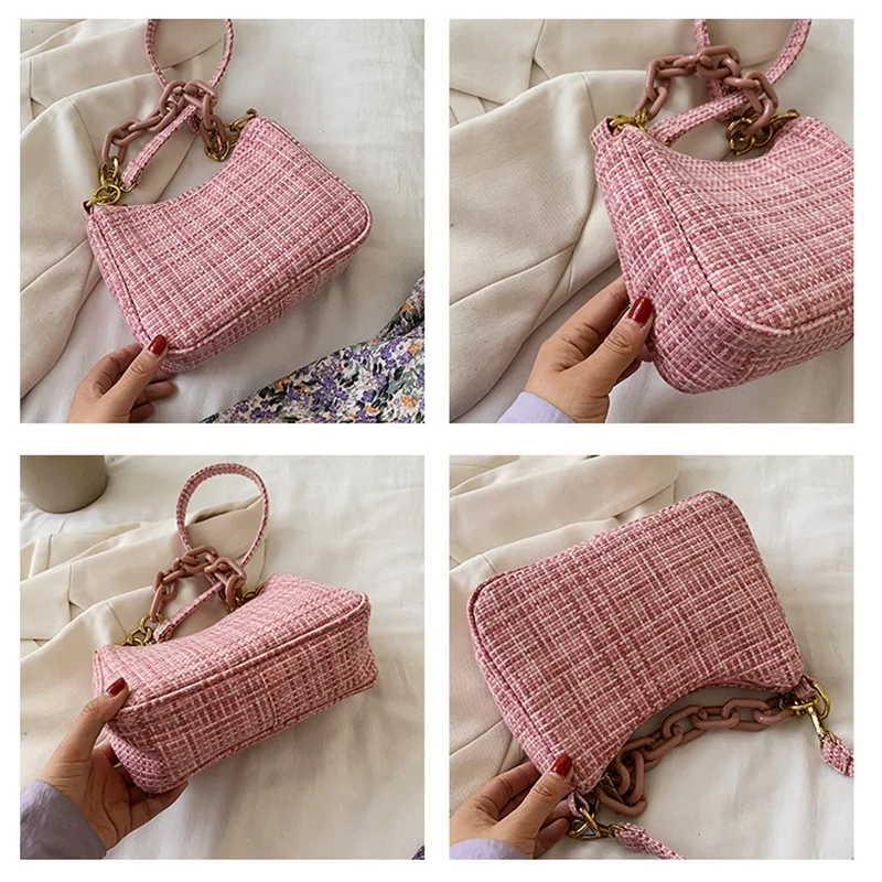 

Woven Women's Shoulder Fashion New Chain Luxury Casual Underarm Bag