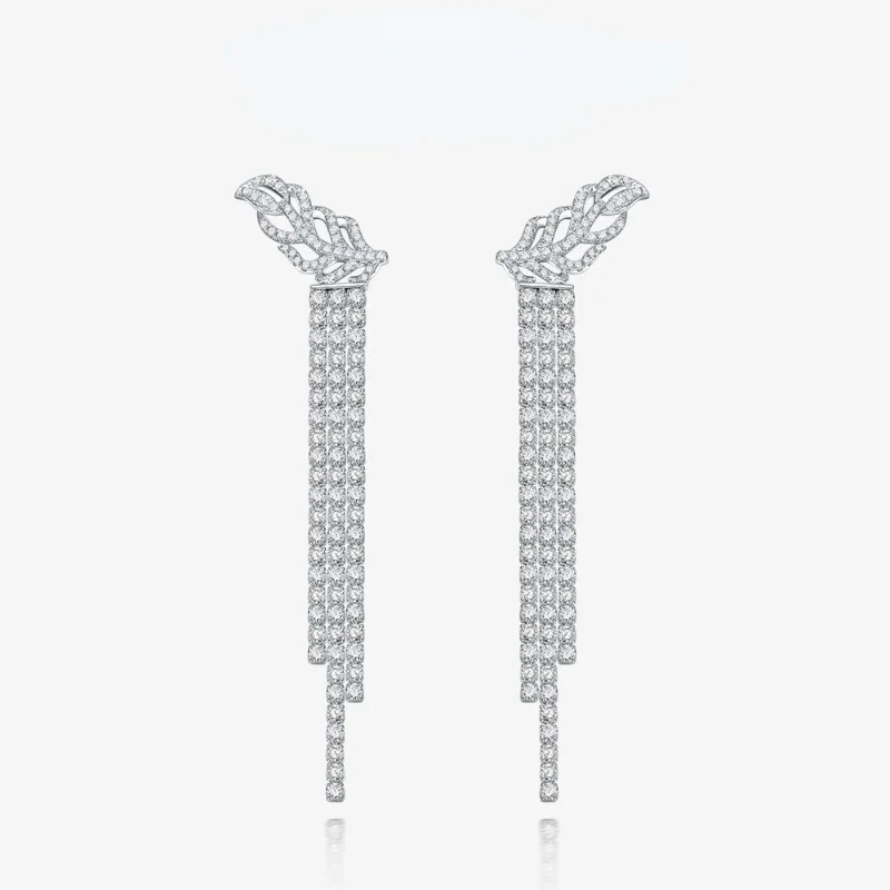 

Женские серьги-подвески из серебра 925 пробы, с муассанитом