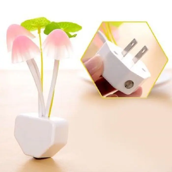 

Light-controlled small night light lotus leaf mushroom lamp light control induction lamp dream discolored mushroom lamp