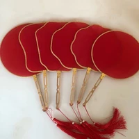 red blank natural mulberry silk hand fans chinese traditional craft bamboo handle fan adult calligraphy diy painting embroidery