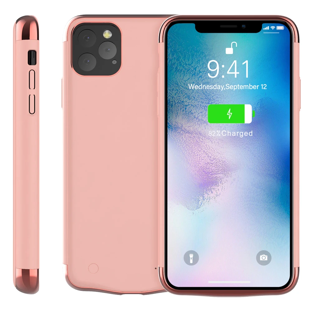 Для iPhone 11 Pro Max 6,5 дюймов 11 6,1 дюймов Чехол для зарядного устройства 6000 мАч Внешняя резервная Зарядка power Bank крышка аккумулятора