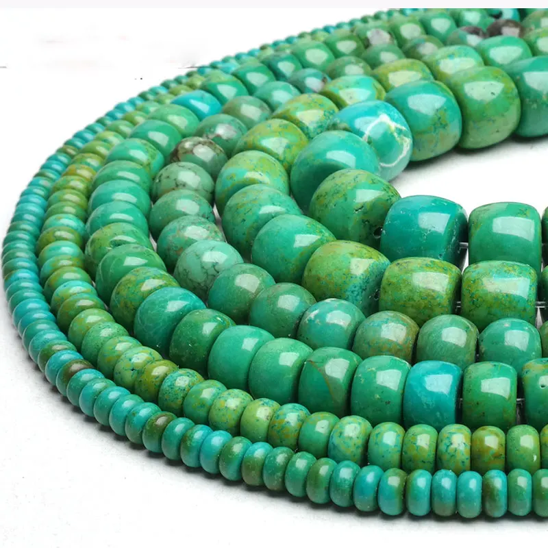 

Natural Old Turquoises Rondelle Spacer Accessorries Beads For Jewelry Making Strand 15 inch DIY Jewelry Bead For Women Gifts