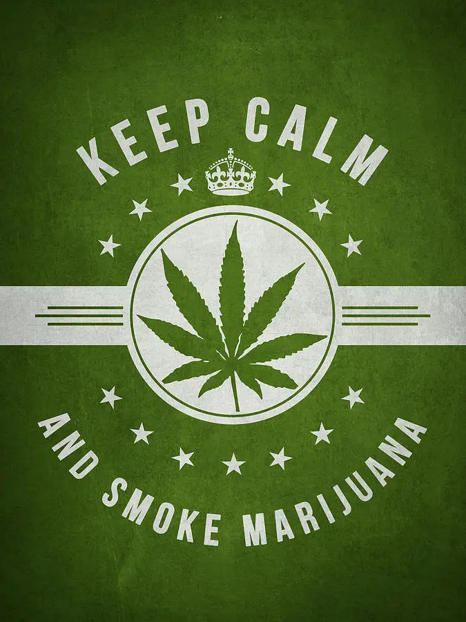 С надписью Keep Calm and Smoke Weed агитационных Винтаж плакат в стиле ретро из крафт бумаги