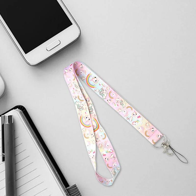 

Fashion Cartoon Unicorn Neck Phone Strap for keys ID Card Gym Mobile Phone Straps USB Hanging Rope Badge Holder Lanyard