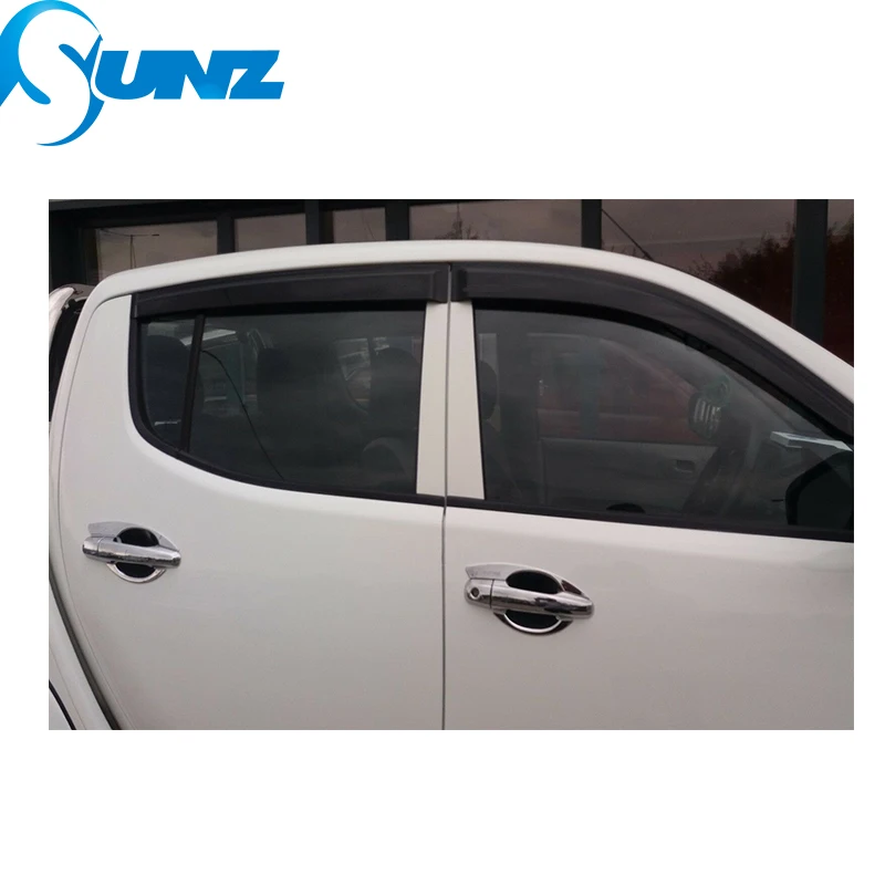 Боковой Winodow дефлекторы для Mitsubishi L200 Triton 2006 2007 2008 2009 2010 2011 2012 2013 обтекатель кабины дождь SUNZ