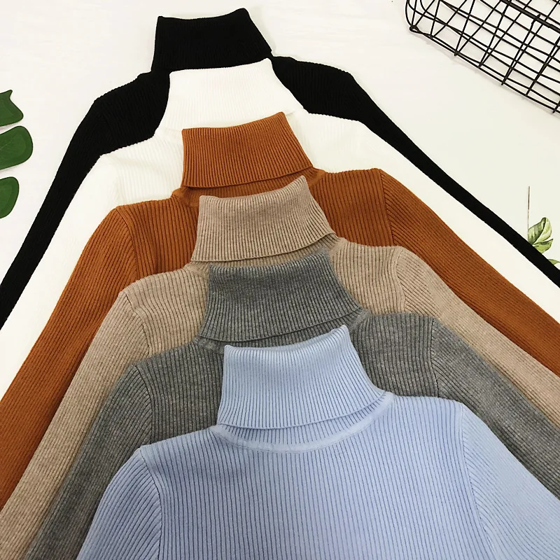 

Womens Sweaters 2021 Winter Tops Turtleneck Sweater Women Thin Pullover Jumper Knitted Sweater Pull Femme Hiver Truien Dames New