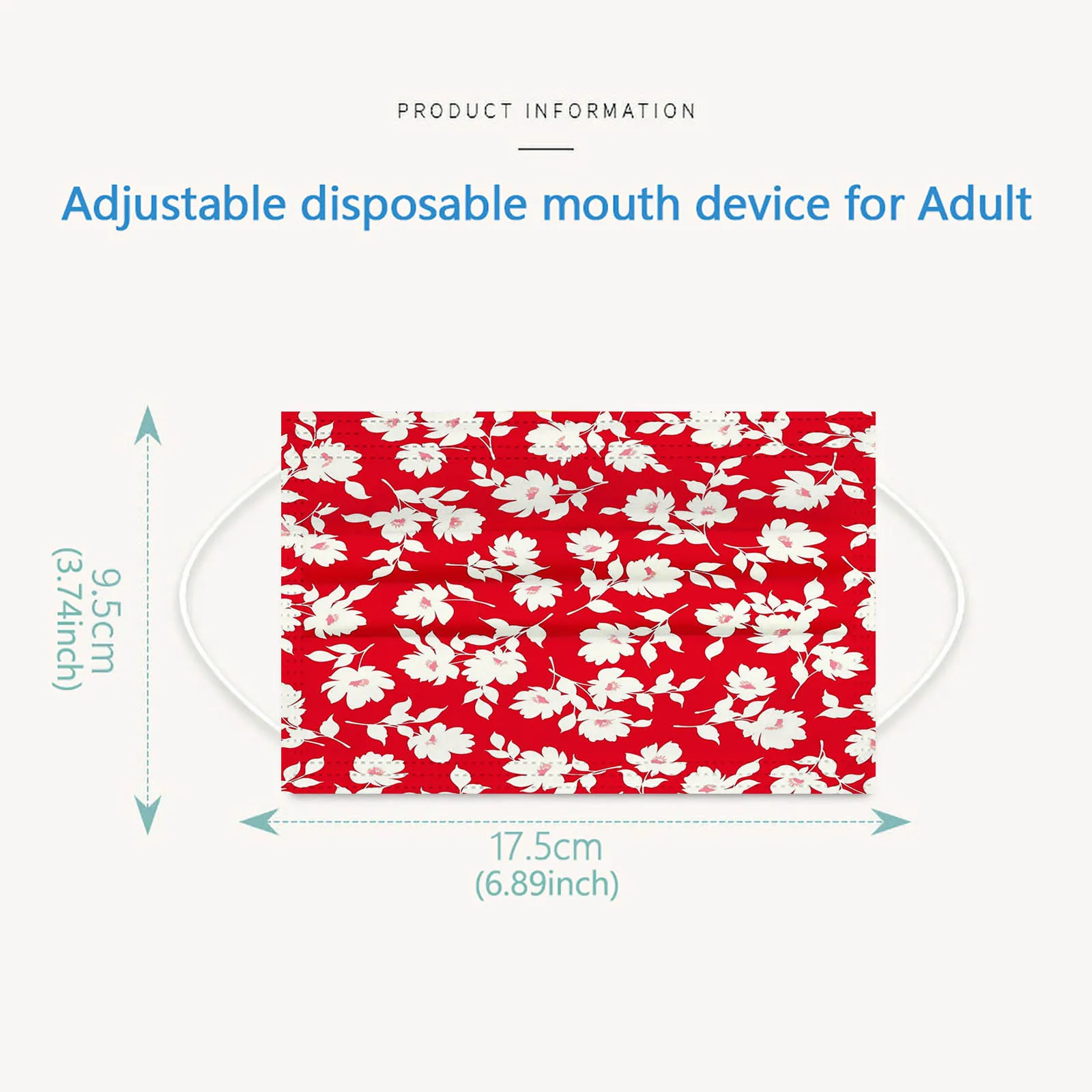 

20pcs Adult Floral Printed Mask Disposable Face Cover Soft Mouth Mask Dust-proof Three-layer Non-woven Melt Blown Mascarillas d5