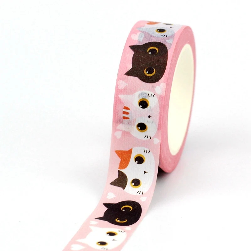 NEW 1PC 10M Decorative Cute Cats and Dogs Masking Paper Washi Tape Set for Scrapbooking Journaling Animal Stationery | Канцтовары для