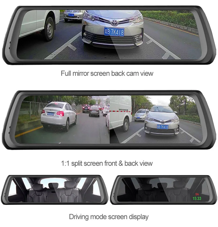 WHEXUNE 4G Автомобильный видеорегистратор Android Touch ADAS Dash Cam Автомобильное зеркало заднего вида 10 дюймов видеорегистратор двойной объектив gps навигатор рекордер WiFi