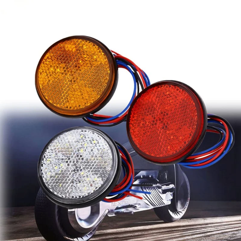 Светодиодный круглый стоп сигнал для мотоцикла и автомобиля 24 светодиода 3528