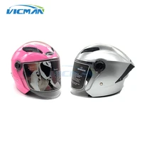 average size motorcycle helmets men women electric bike helmet with open double lens visor fit most motorbike scooter