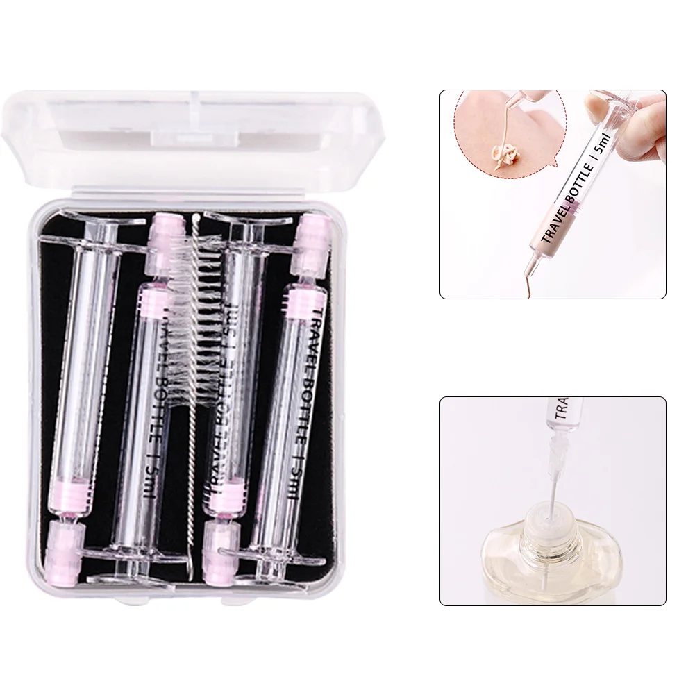 

Needle Tube Bottle Portable PETG Needle Tube Vacuum Travel Container Sample Bottles Set for Foundation Cream Lotion Moisturizer