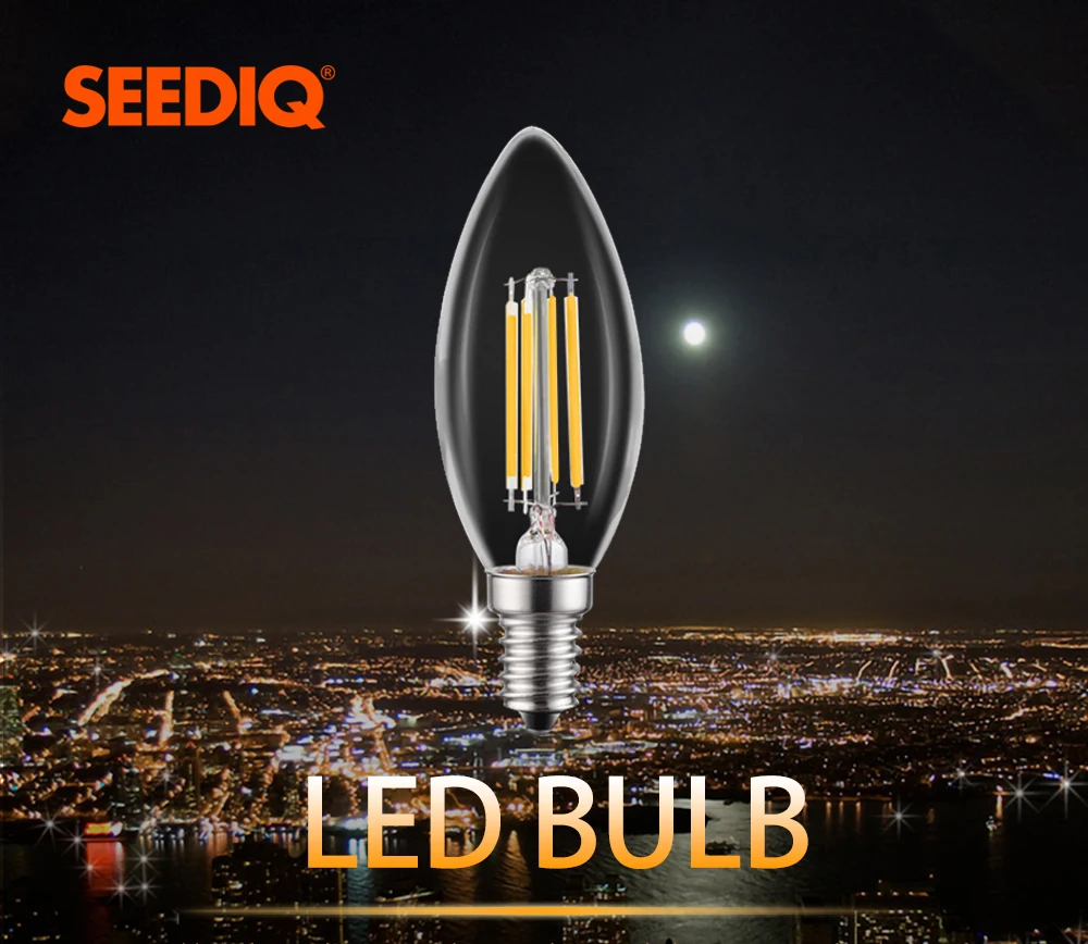 E14 Led Bulb 220v 240v 110v E12 2W 4W 6W C35 Candle Light Bulb Retro Edison Filament Lamp Chandelier Lighting Blub Home Decor