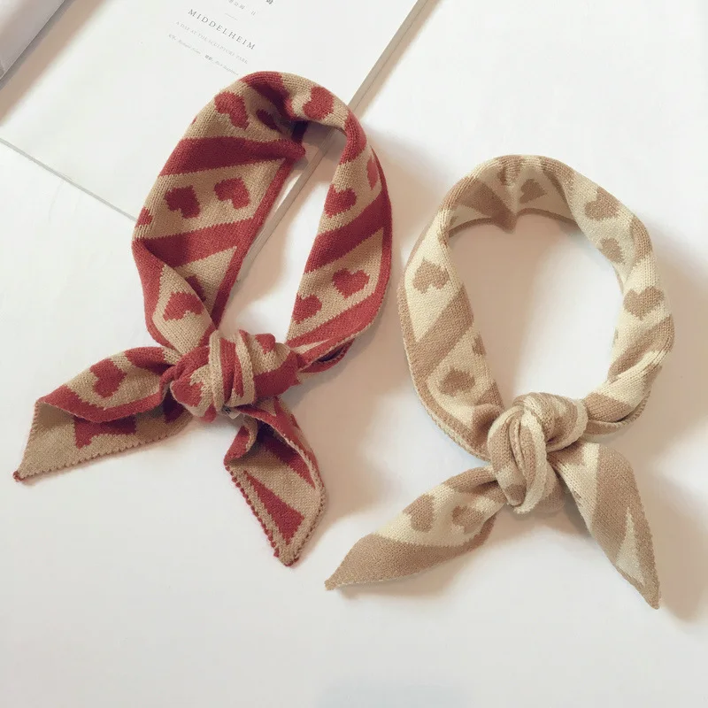 Корейский шерстяной вязаный винтажный осенне-зимний толстый женский шарф с