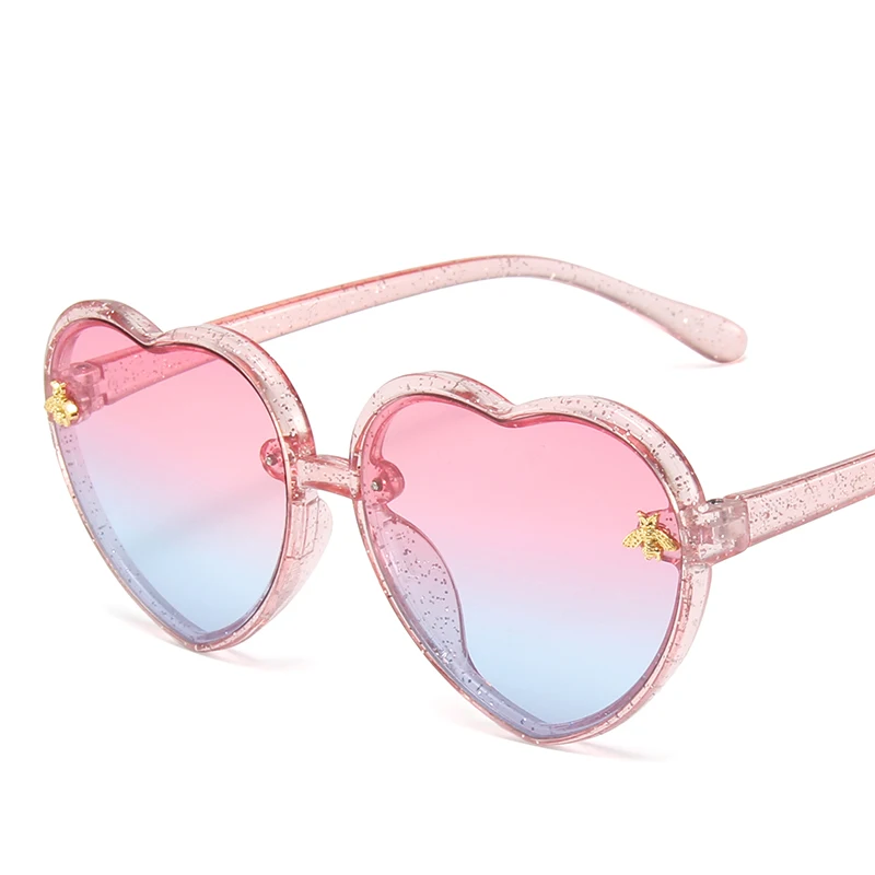 

Shining Heart Shape Children's Sunglasses Transparent Colorful Frame Bright Sunglasses Children's Play Photo Glasses