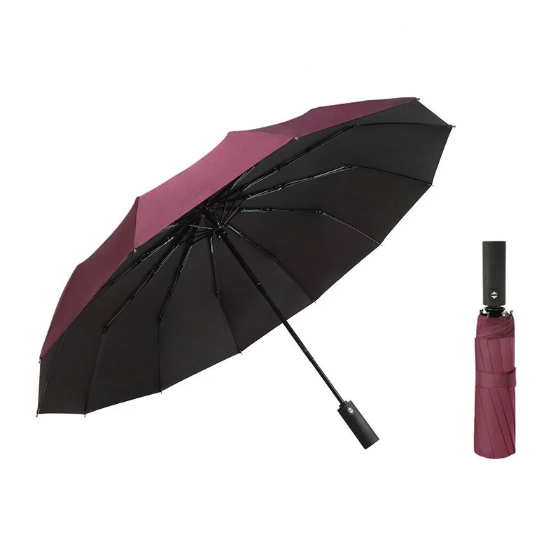 

Wind Resistant Folding Automatic Umbrella Rain Women Auto Luxury Big Windproof Umbrellas Rain for Men Black Coating 12K Parasol