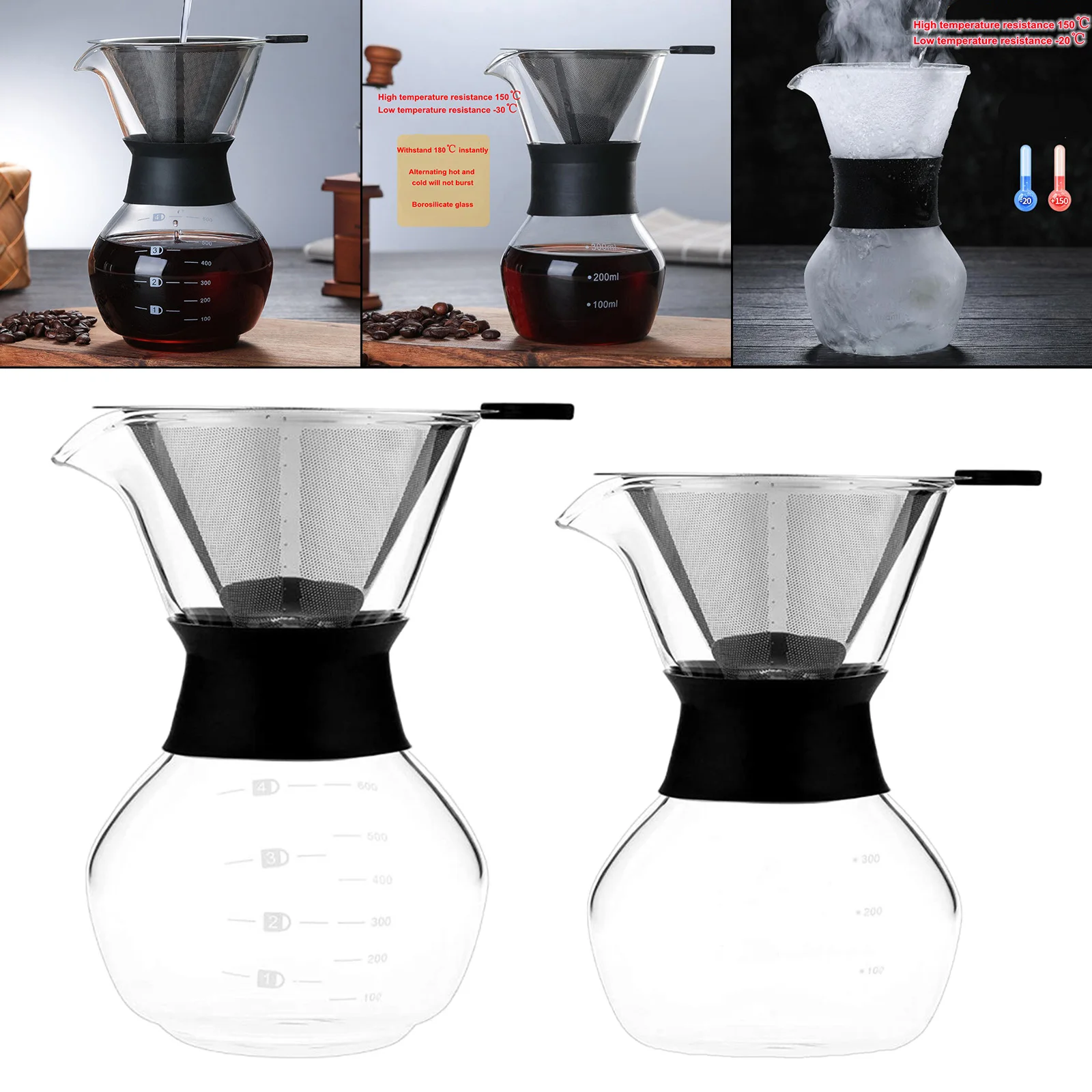 

Espresso Coffee Maker Pour Over Coffeemaker Manual Coffee Maker Healthy-Eco Reusable Filter for Coffee Lovers
