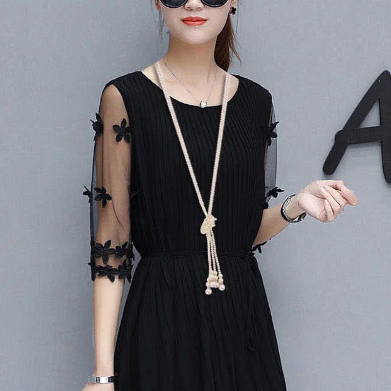 Модное жемчужное украшение длинное многослойное ожерелье из нитей Простое