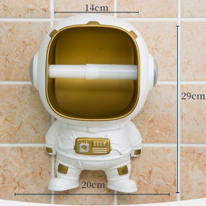 

European Style Wall Hanging Astronaut Tissue Holder Paper Roll Toilet Holder Home Wall Decoration Accessories Fun Storage Rack