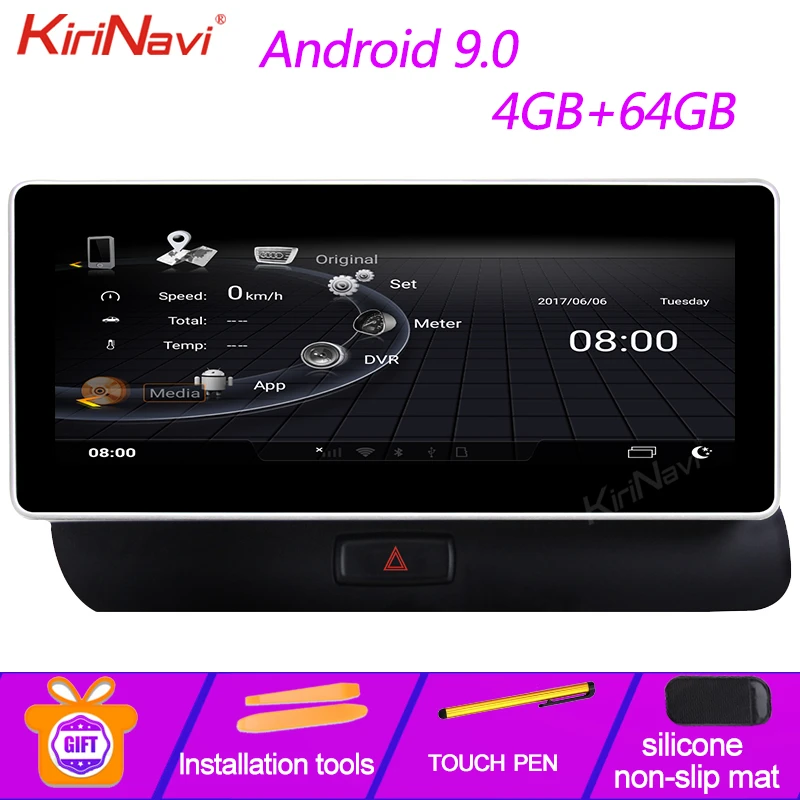 

Автомагнитола KiriNavi с сенсорным экраном 10,25 дюйма, 1 Din, Android 10,0, для Audi Q5, Gps, Dvd-плеер, 4G, 2009-2017