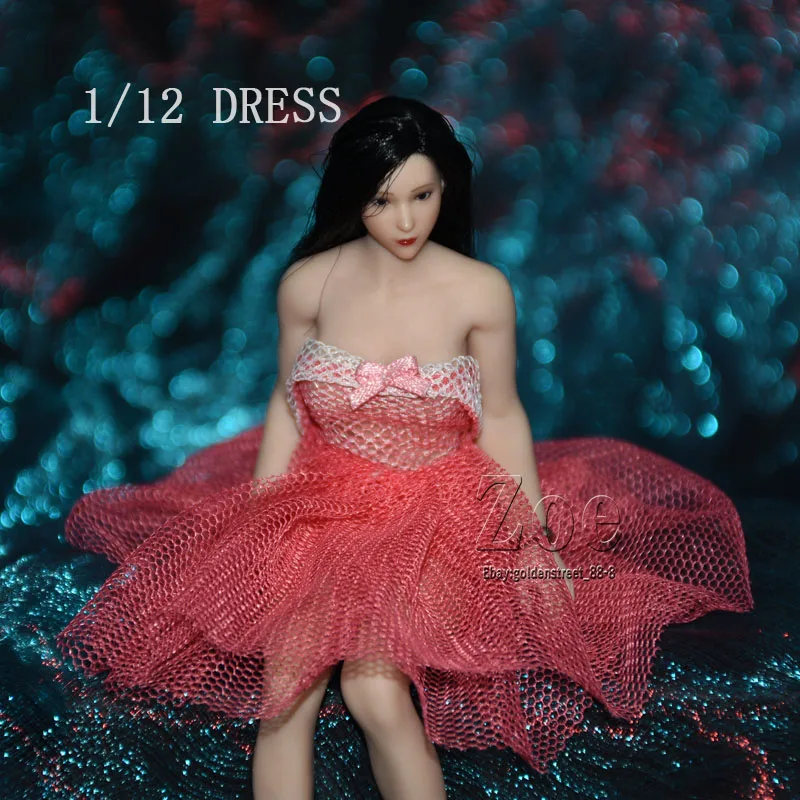 

1/12 Female Pink Fairy Dress Wristlet Set Clothes Model Fit 6'' TBL Female Soldier Action Figure Body
