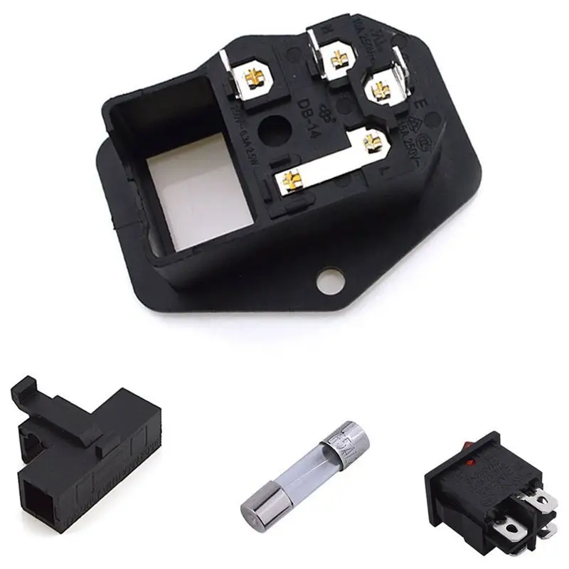 Входной Мужской Разъем питания с предохранителем кулисный переключатель