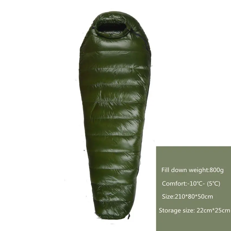Koop Winter Mummie Volwassen Slaapzak Waterdicht Eendendons Outdoor Warm Bergbeklimmen Reizen Wandelen Camping Apparatuur Koude Weerstand