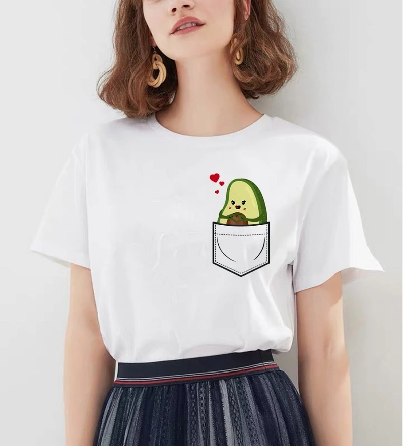 

New Avocado t shirt tee shirt clothes Women Harajuku 90s Kawaii Short Sleeve tshirt graphic Korean Style Fashion Tops Tees Femal