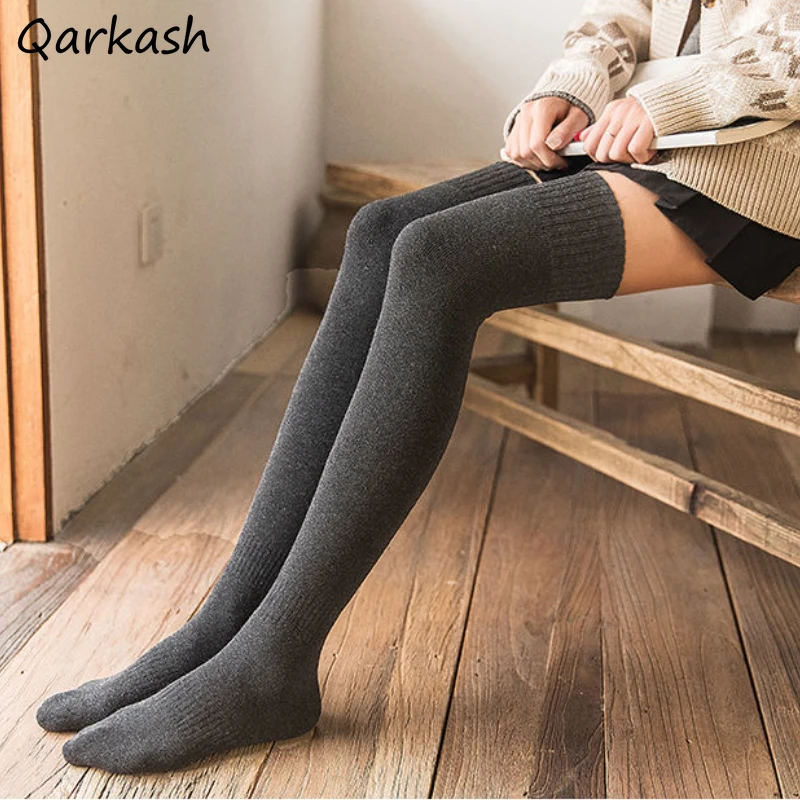 

Чулки женские толстые теплые зимние универсальные чистые JK для девочек в японском стиле для отдыха Женские Классические Стильные нежные ба...