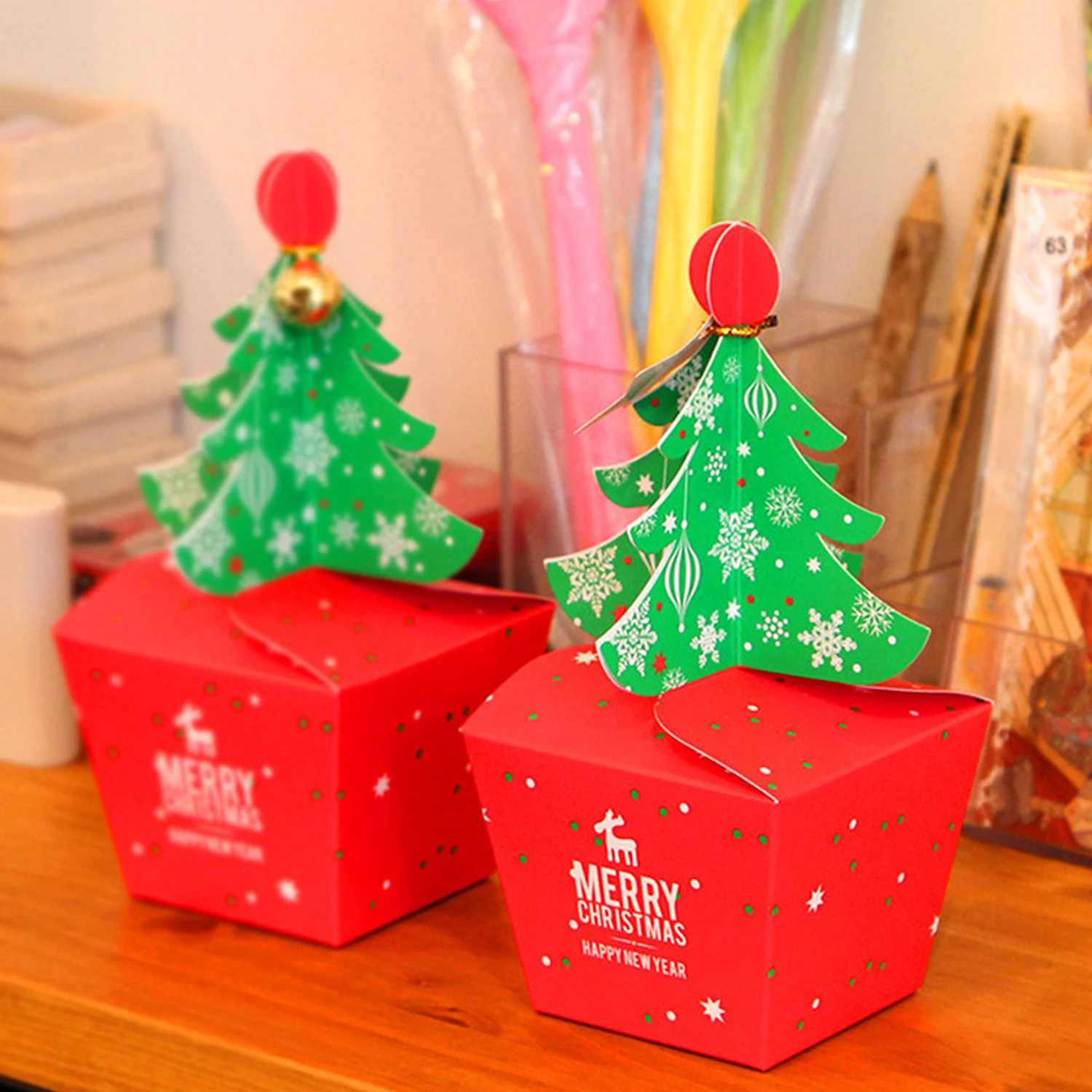 Behogar 10 шт. Рождественская елка конфеты печенье в подарок подарочные бумажные