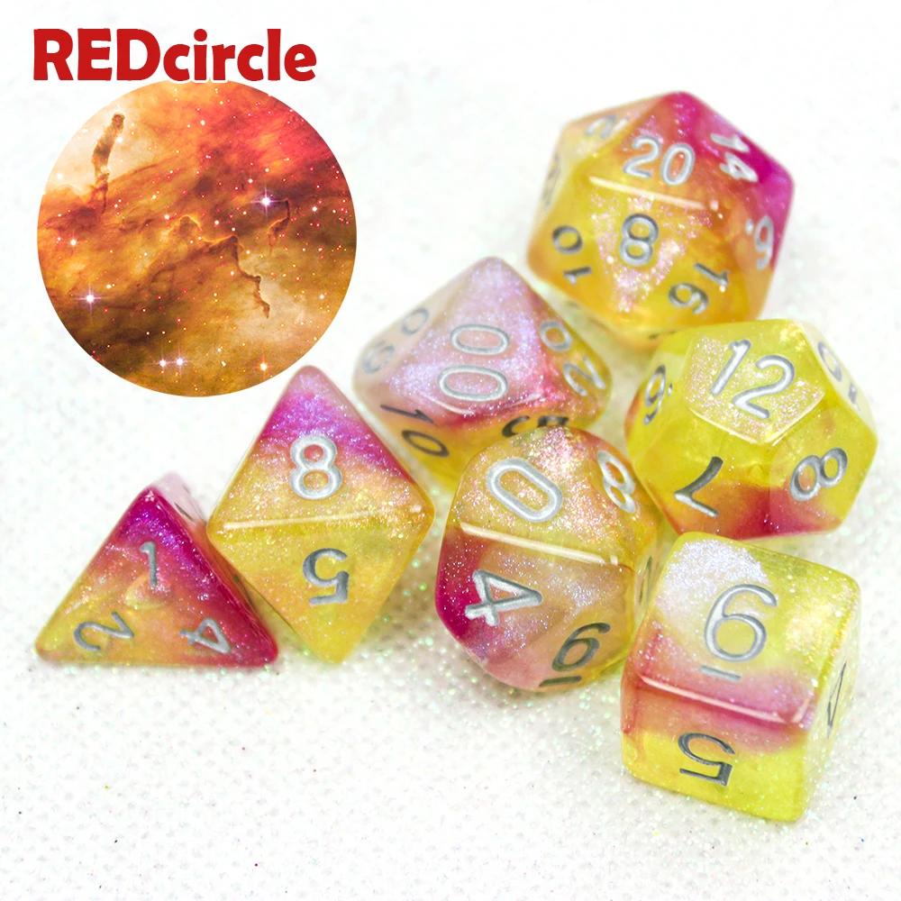 7 шт./компл. DND ролевая игра с уникальным эффектом Вселенная Галактика цифровые