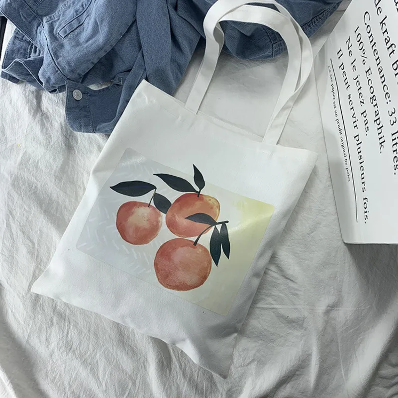 

Canvas Shoulder Tote Bag for Women 2021 Cotton Cloth Shopper Bags Fabric Beach Bag Ladies Handbags Eco Reusable Shopping Bag