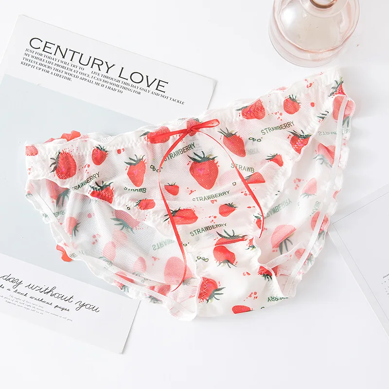 Дышащие кружевные Хлопковые женские трусики с принтом маргариток сексуальное