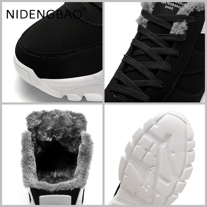 Winter Men Sneakers Warm Plush Anti Skid Outdoor Walking Running Jogging Sports Shoes Male Chunky Sneakers Tennis Trainers