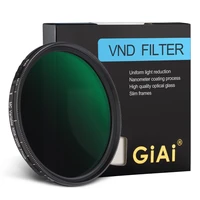 giai nd8 2000 variable nd filter nano coating adjustable neutral density camera lens 82mm 77mm 72mm 67mm