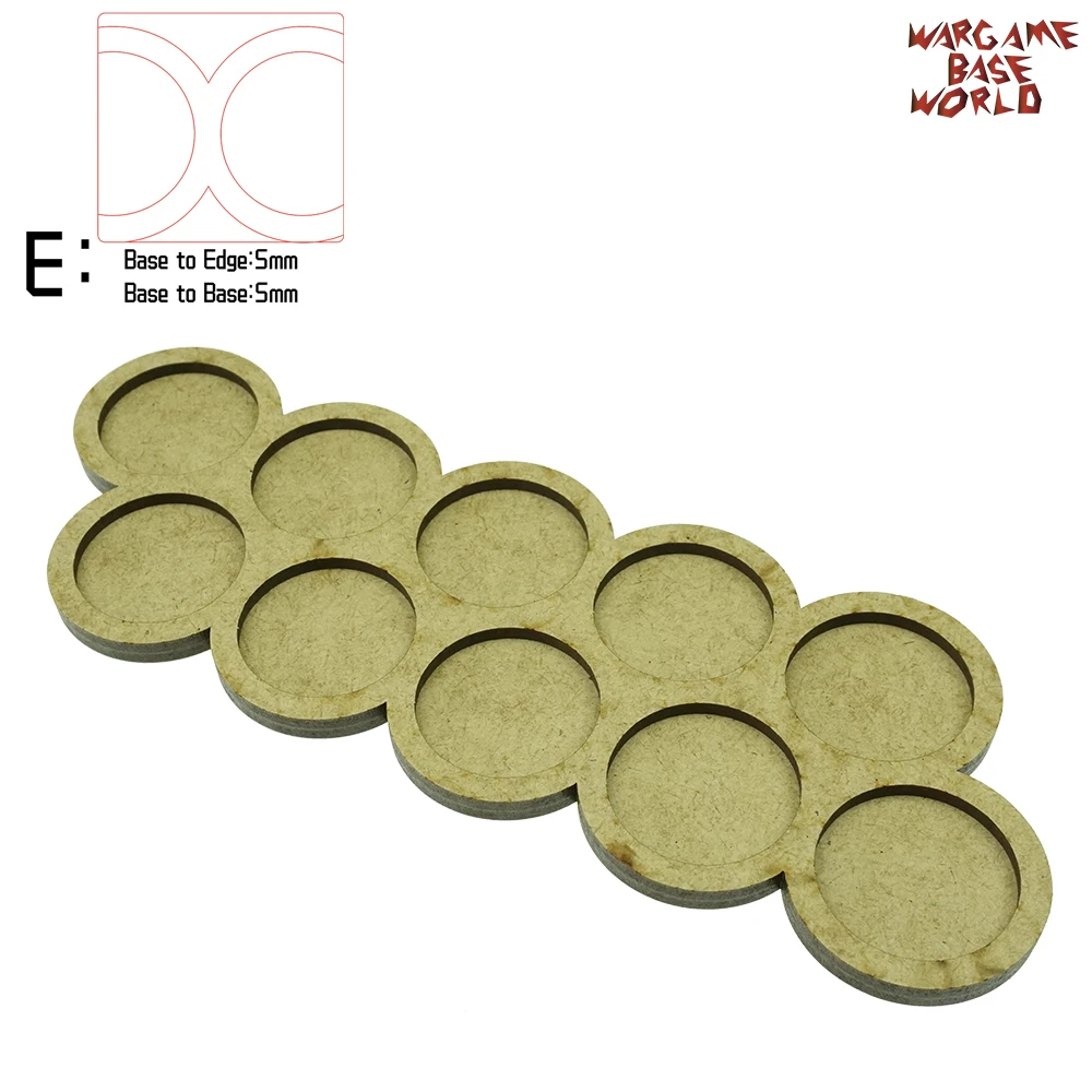 edeg5basetobase5 Wargame Base World-лоток для движения-10 цоколей 32 мм круглая двойная форма МДФ - Цвет: edeg5basetobase5