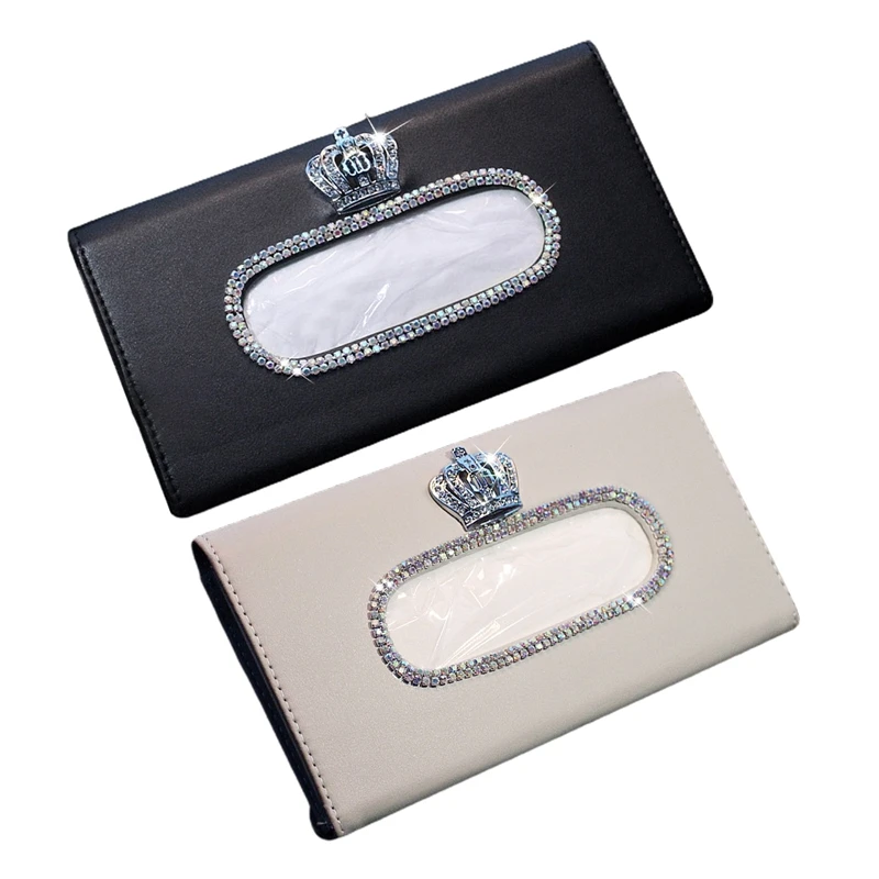 

Crown Car Tissue Clip, Leather Pumping Box, Car Sun Visor Hanging Tissue Cover-Crown Beige Tissue Box / Approximately 22.8*12cm
