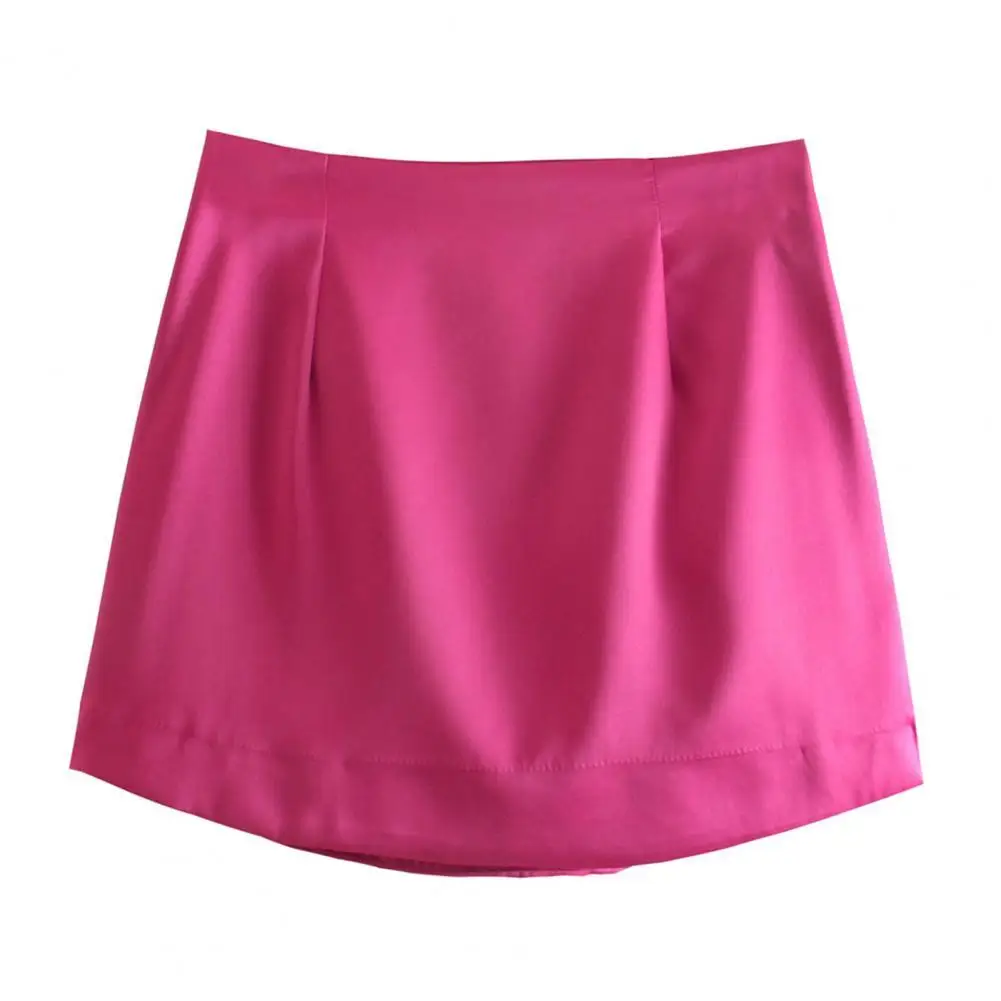 

Women High Waist Mini Skirt Solid Color Sexy Zipper Closure A-line Women Skirt Streetwear summer skirts womens 2021 new midi