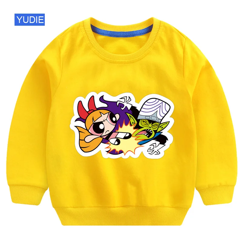 sweatshirt yellow Милый детский свитер; свитер для малышей; модные детские толстовки с капюшоном для девочек; коллекция года; осенние детские толстовки для девочек - Цвет: sweatshirt yellow