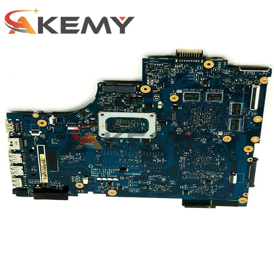 Akemy для Dell Inspiron 17R-5721 3721 5721 Материнская плата ноутбука VAW11 LA-9102P CN-0C2GJ2 0C2GJ2 SR0XL I5-3337U