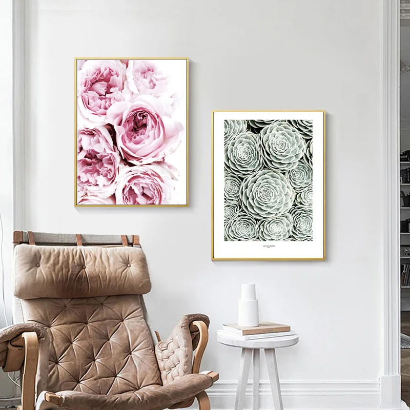 Настенная картина с цитатами в скандинавском стиле Картина на холсте розовыми