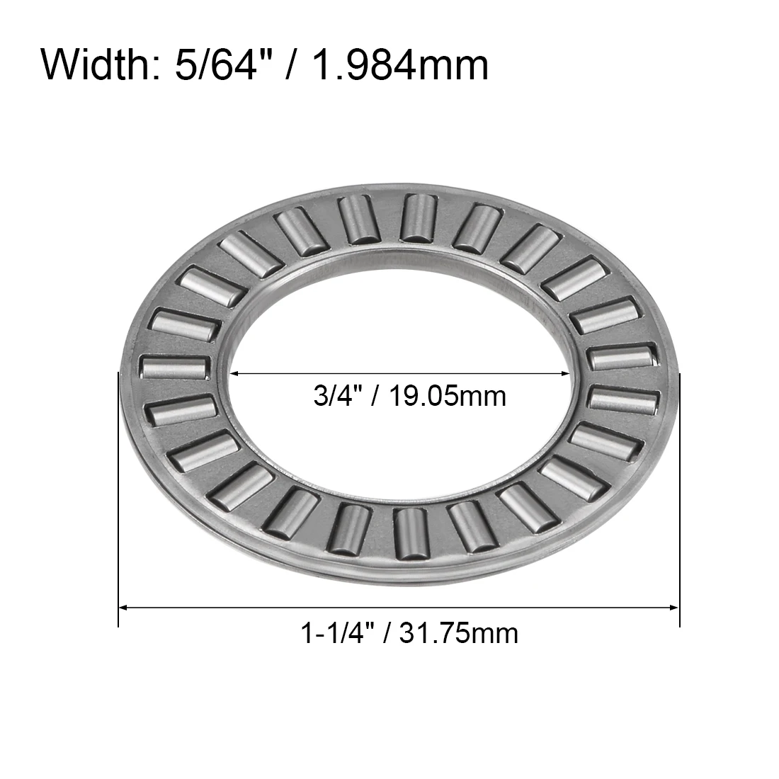 

uxcell NTA1220 Needle Roller and Cage Thrust Assembly 3/4" x 1-1/4" x 5/64" 5pcs