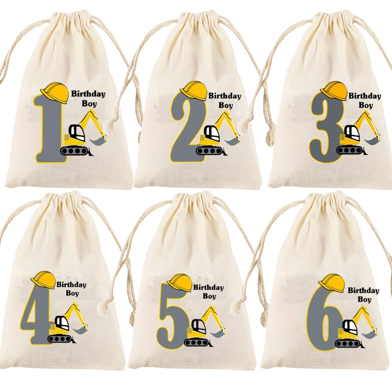 Подарочная сумочка для украшения дня рождения с изображением строительного