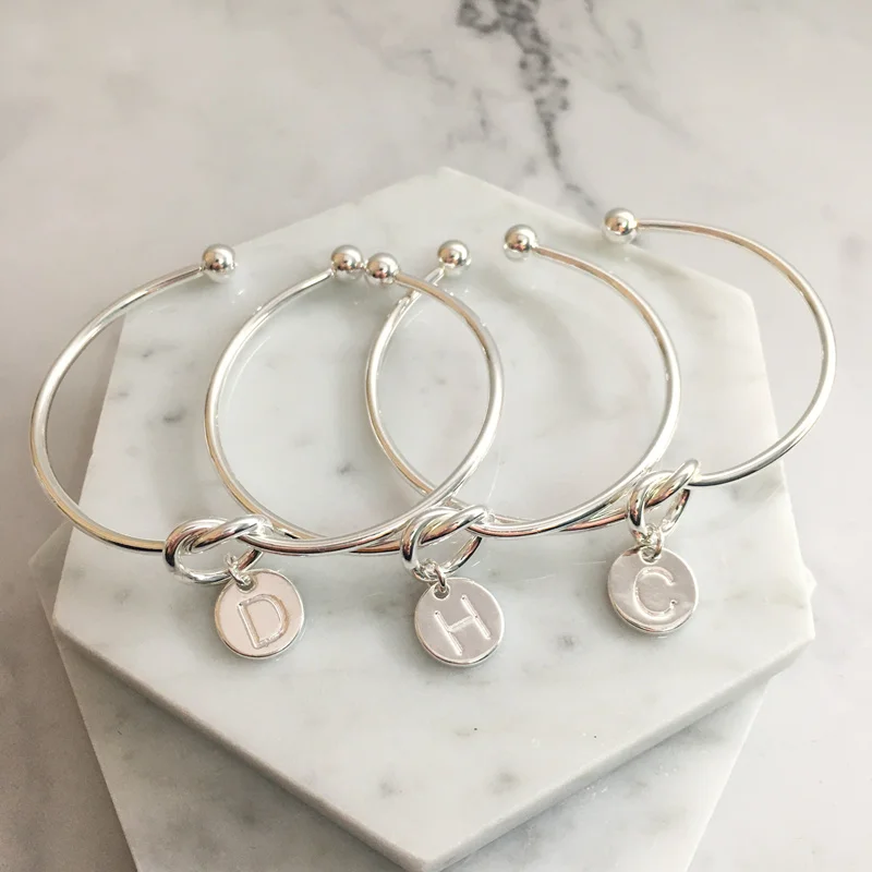 Женский браслет с 26 дисками буквами инициала узлом браслеты для женщин цвета