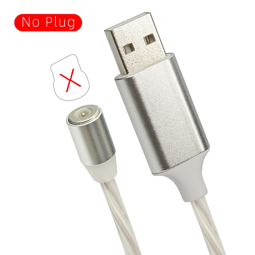 White Only Cable CHAURE 1 м usb кабель для зарядки с магнитным креплением течет светильник для быстрой зарядки на борту самолета type c micro usb 8-pin Магнитный кабель для Xiaomi huawei Зарядное устройство - Цвет: White Only Cable